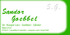 sandor goebbel business card